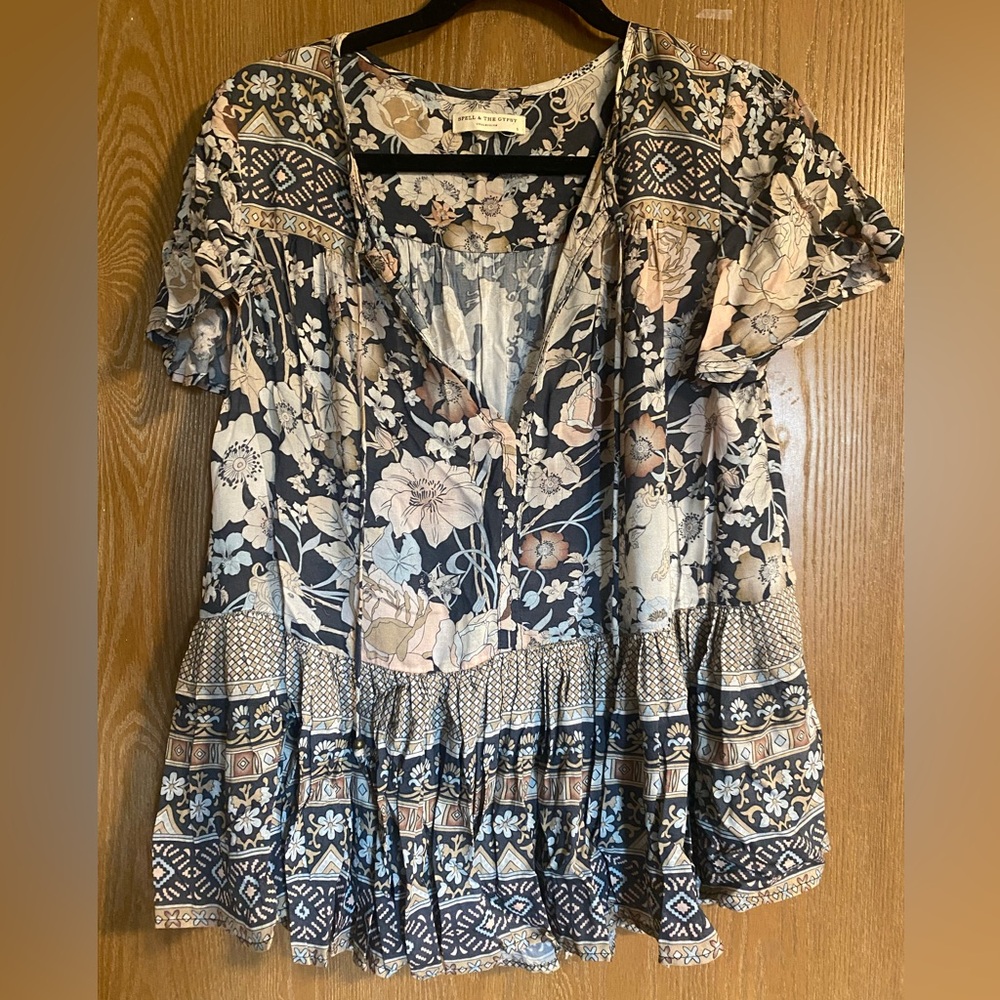 Spell short sleeve bohemian top